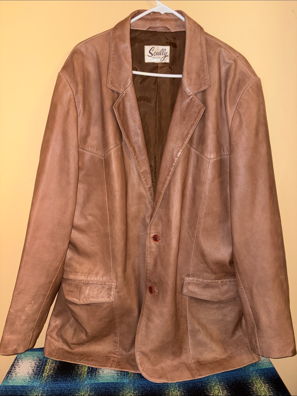 Scully Men's Tan Leather Blazer Jacket